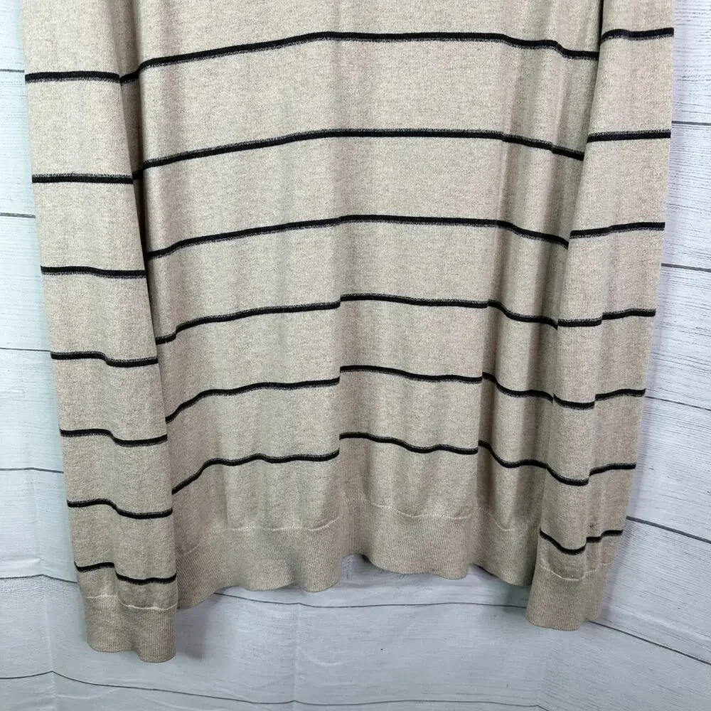 Banana Republic Mens size XL Luxury Blend Silk Cashmere Stripe Sweater